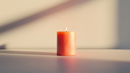 candle in a minimalist setting