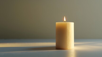 candle in a minimalist setting