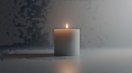 candle in a minimalist setting