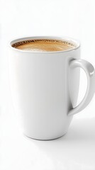 Photorealistic White Coffee Cup on White Background