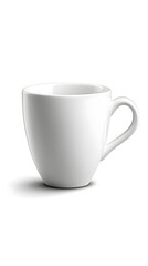 Minimalistic White Coffee Cup on White Background