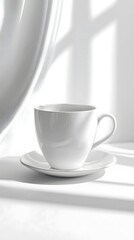 Photorealistic White Coffee Cup on White Background