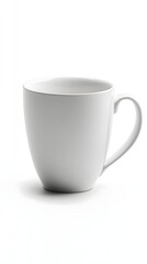 Minimalistic White Coffee Cup on White Background