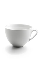 Minimalistic White Coffee Cup on White Background