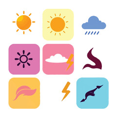Colored weather icons collection