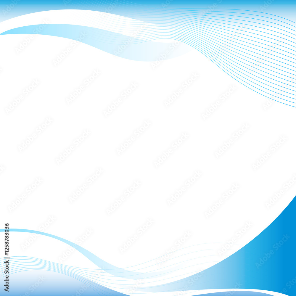Poster blue curve frame template design element