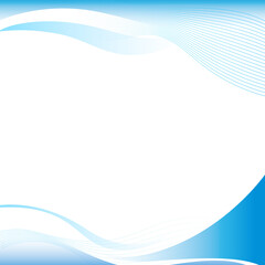 Blue curve frame template design element