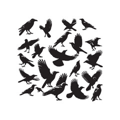 Obraz premium Crow silhouette vector file isolated on white background
