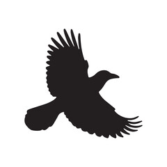 Crow silhouette vector isolated file with white background
