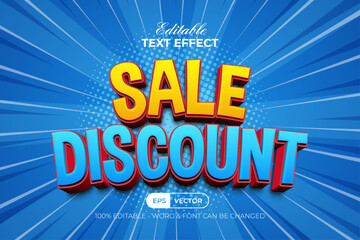 Sale Promotion Text Effect Style. Editable Text Effect Comic Background Theme.