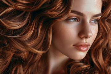 Obraz premium Woman getting her hair done at a salon, generative ai