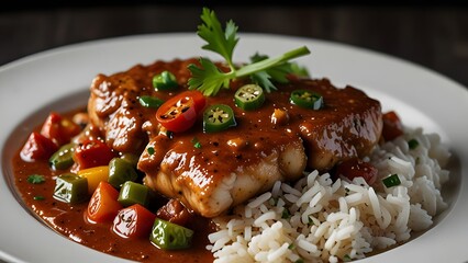 Hearty Fish Etouffee with Thick Sauce