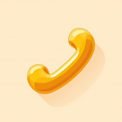An minimalistic image of a yellow phone with a metallic finish. The background is a sand beige color, adding depth and contrast.
