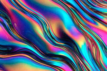 Smooth rainbow liquid chrome texture background