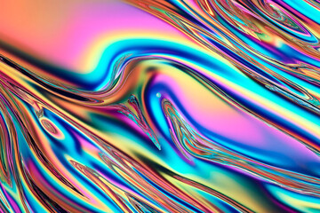 Smooth rainbow liquid chrome texture background