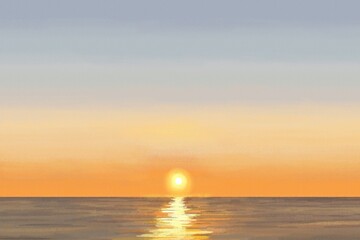 Aesthetic landscape background, colorful horizon sunset design