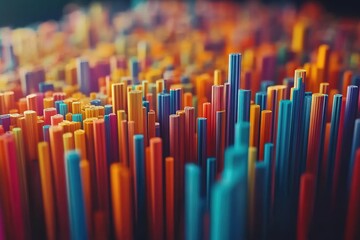 Stock chart animation - abstract digital 3d financial chart animation showing growing value of the global stock market