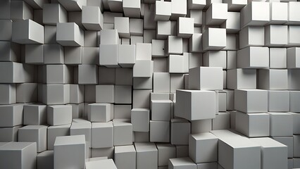 abstract cube background, abstract 3d cubes background, white background, texture, blocks