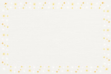 Gold stars frame, white background, cute design borders