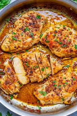 Garlic Butter Chicken: A mouthwatering dish featuring tender chicken in a rich, savory garlic butter sauce, perfect for a flavorful and satisfying meal.