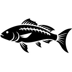 napper fish in water silhouette in a swimming pose