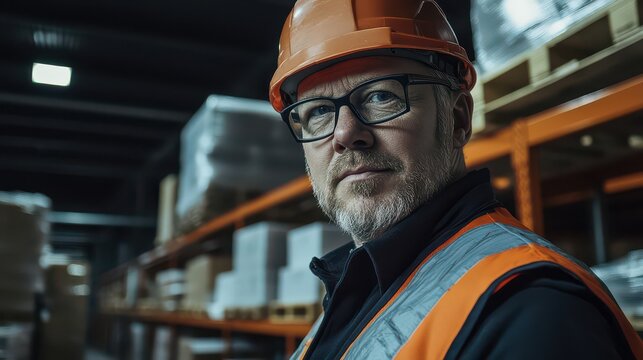 Warehouse Worker in Safety Gear - Powered by Adobe