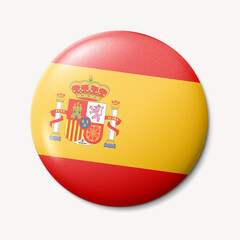 Spanish flag round badge illustration