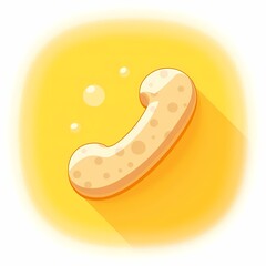 An animated image of a beige phone with a textured surface. The background is a vibrant yellow color, adding depth and contrast.