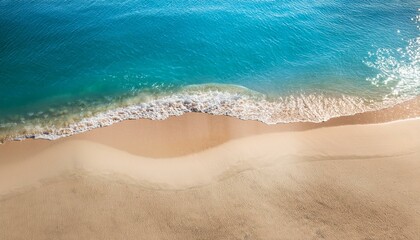beautiful abstract sand beach from above with water and sand texture in sunshine clean and pure empty nature background with copy space for your advertising and product presentation
