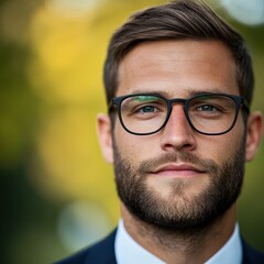 man in glasses portrait
