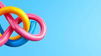 Abstract Colorful Intertwined Rings Design