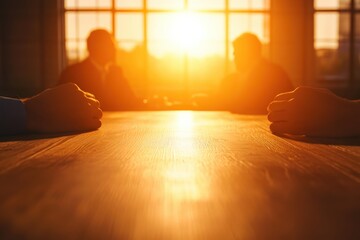 business meeting in the sunset