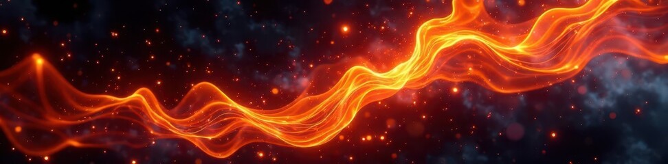 Obraz premium Swirling fire patterns create a mesmerizing display on black , background, pattern, element