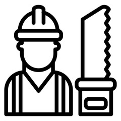 Carpenter line icon