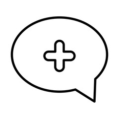 Obraz premium Add chat icon Outline vector symbol sign
