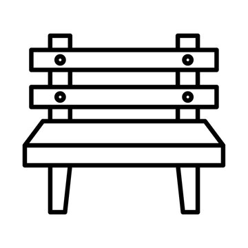 recommend clip art: Bench icon Outline vector symbol sign