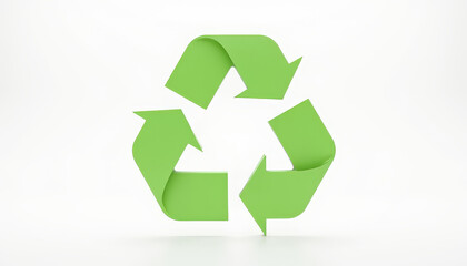 Bold recycling symbol on white background, eco-friendly concept