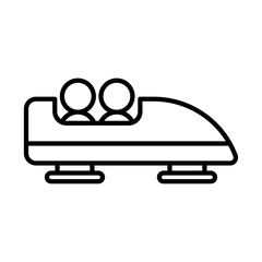 Bobsleigh icon Outline vector symbol sign