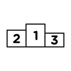champion podium icon Outline vector symbol sign
