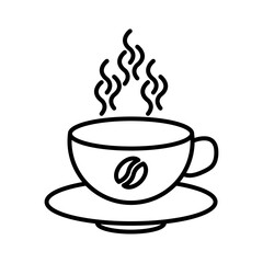 Coffee cup icon Outline vector symbol sign