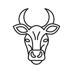 cow head icon Outline vector symbol sign