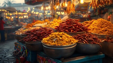 Celebrating Culinary Diversity: Edible Insects at a Vibrant Mexican Food Market