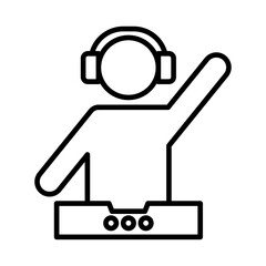 Dj icon Outline vector symbol sign