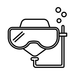 Diving mask icon Outline vector symbol sign