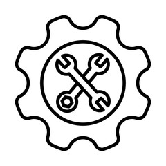 Engineering tool icon Outline vector symbol sign