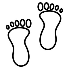 Footprints icon Outline vector symbol sign
