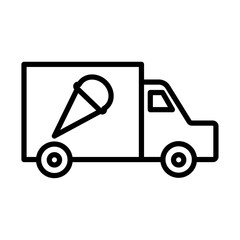 Ice cream van icon Outline vector symbol sign