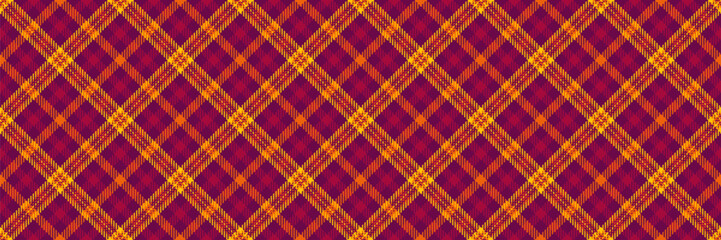 Long tartan texture background, menswear textile fabric vector. Deluxe check plaid seamless pattern in pink and red colors.
