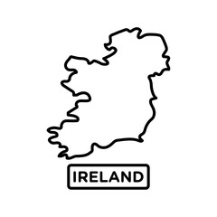 Ireland map icon Outline vector symbol sign