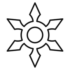 Japanese ninja shuriken icon Outline vector symbol sign © Muhtemel